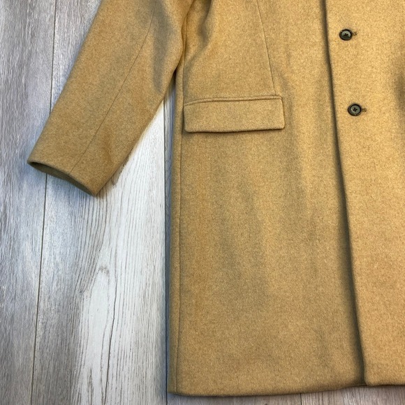 Abercrombie & Fitch Overcoat Mens XL Beige 3 Button Coat Topcoat Wool Blend Men - Picture 3 of 11